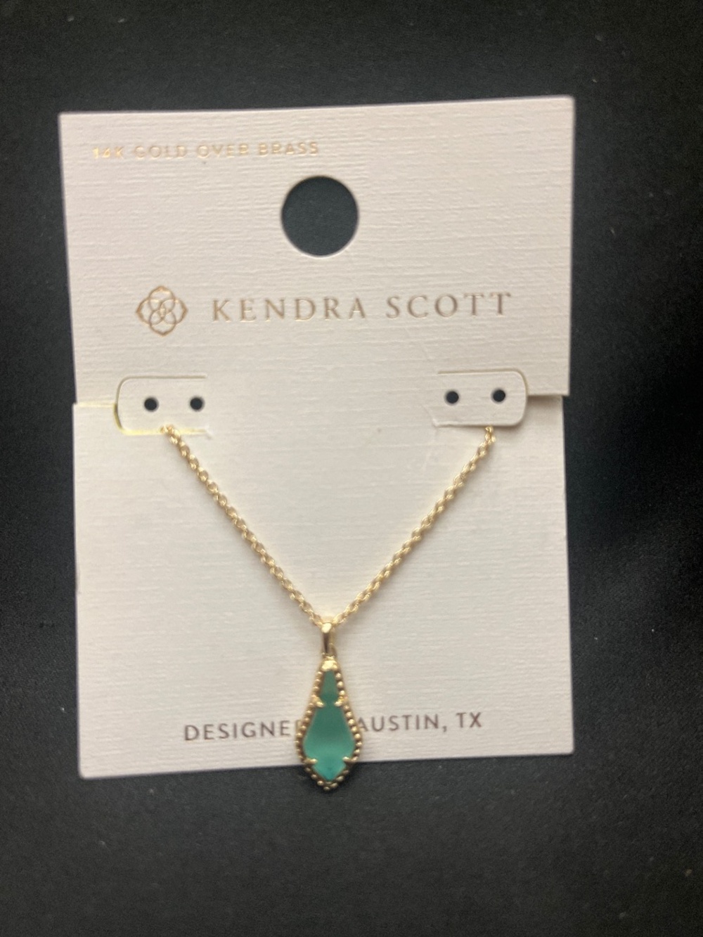 NWT Kendra Scott Jesse Necklace in Aquamarine.  17” Chain.